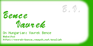 bence vavrek business card